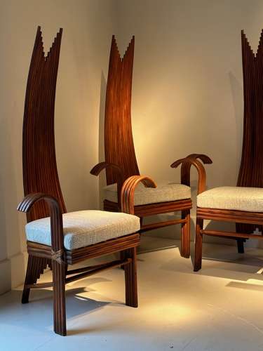 C1970 A Wonderful Set of 6 American Cane Dining Chairs