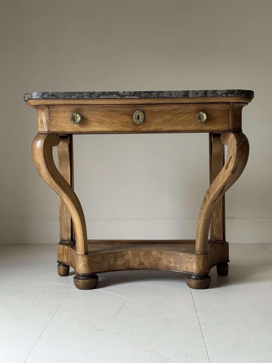 C1830 An Elegant French Walnut Empire Console Table