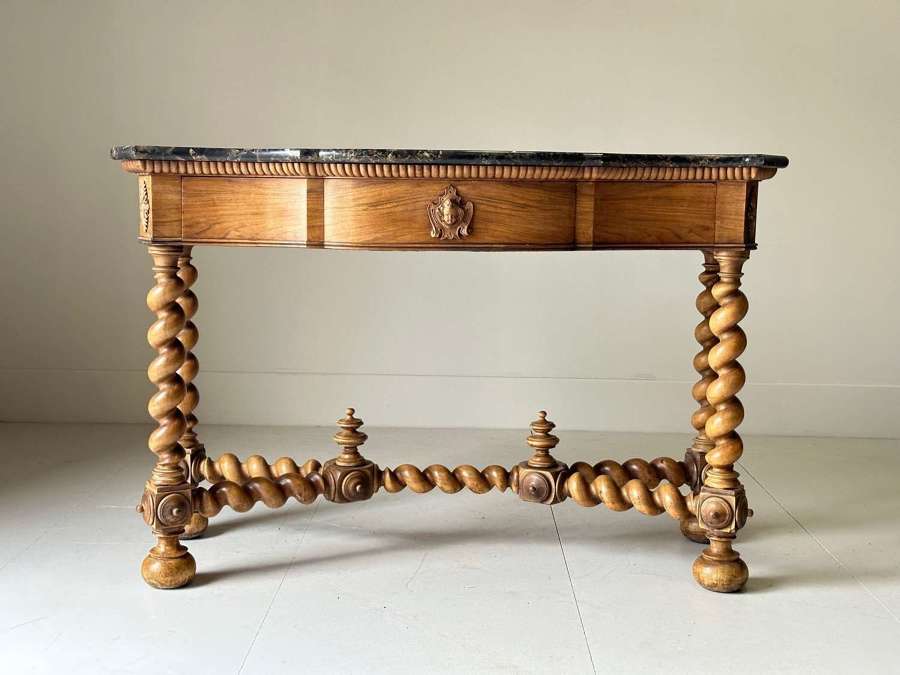 C1870 A Very Unusual French Walnut Chateau Console Table