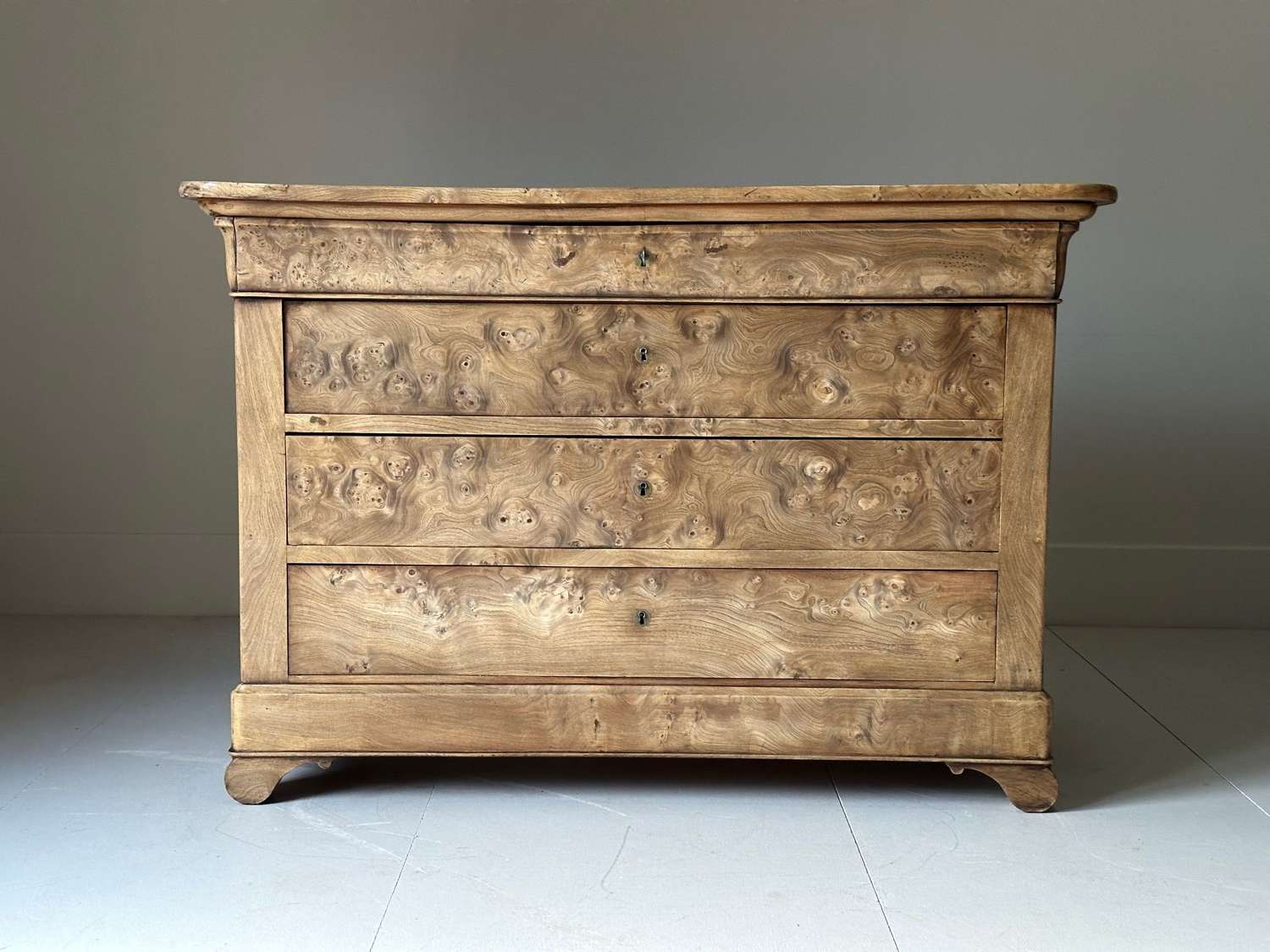 C1870 A Beautiful French Burr Elm Commode