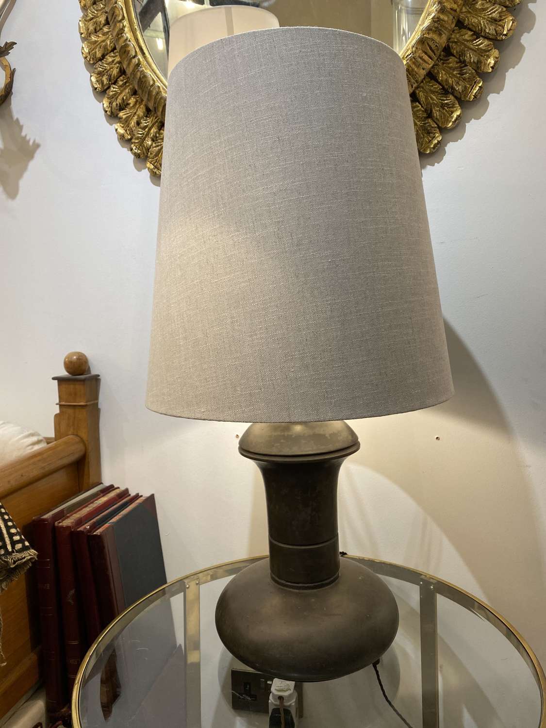 C1950 A Stylish Pair of French Pewter Table Lamps