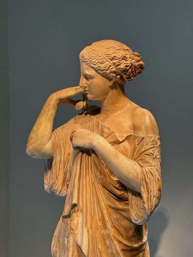 C1870 A Museum Cast of Diana in Plaster with Original Paint