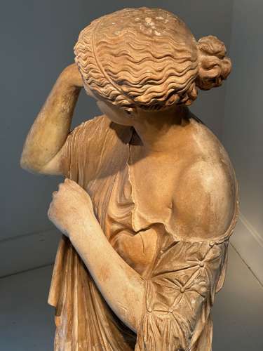 C1870 A Museum Cast of Diana in Plaster with Original Paint