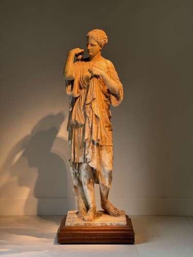C1870 A Museum Cast of Diana in Plaster with Original Paint