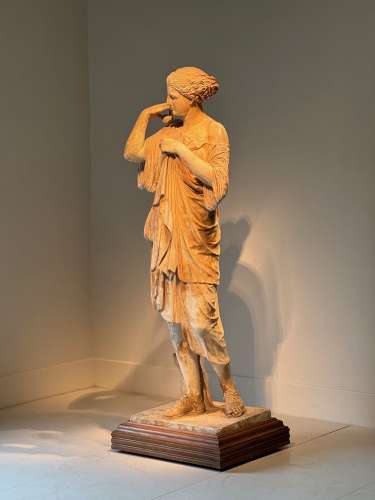 C1870 A Museum Cast of Diana in Plaster with Original Paint