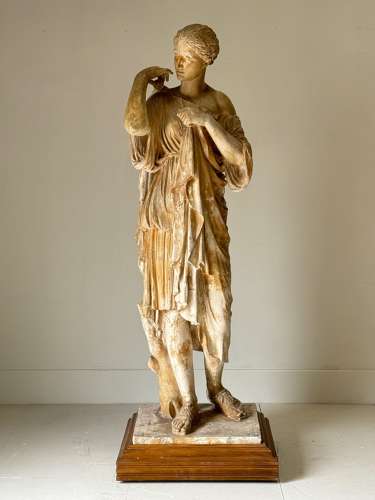 C1870 A Museum Cast of Diana in Plaster with Original Paint