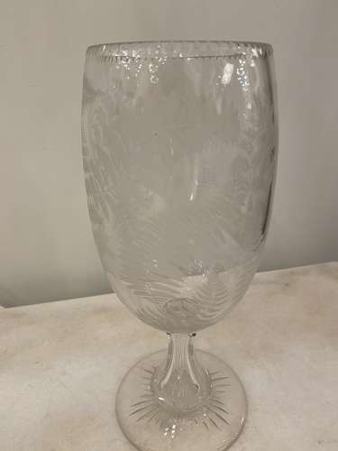 C1870 An English Crystal Fern Glass Vase