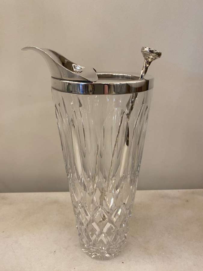C1930 A French Silver Plate & Crystal Cocktail Jug