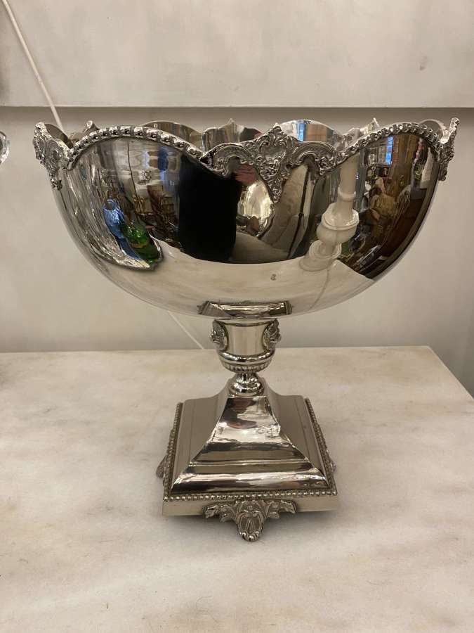 C1930 A Huge French Silver Plate Champagne Bowl on Stand