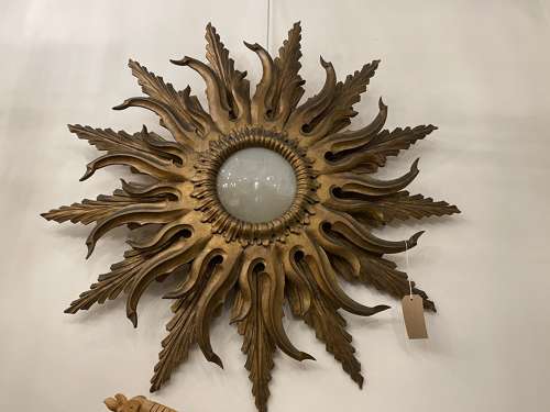 C1930 A Large Spanish Gilt Wood Sunburst