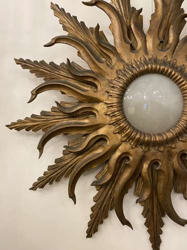 C1930 A Large Spanish Gilt Wood Sunburst