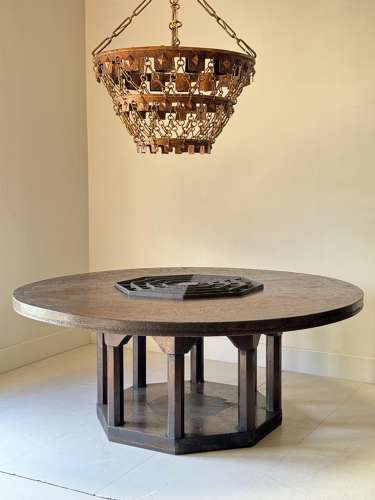 C1960 An Unusual Spanish Gilt Iron Chandelier