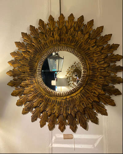 C1930 A Huge French Gilt Wood Sunburst Mirror