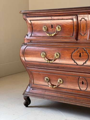 C1760 A Wonderful French Chestnut Bombe Commode