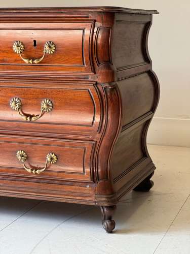 C1760 A Wonderful French Chestnut Bombe Commode