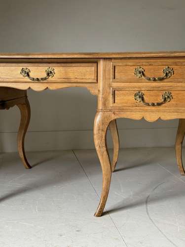 C1880 A Smart French Double Sided Oak Desk in Louis XVI Style.