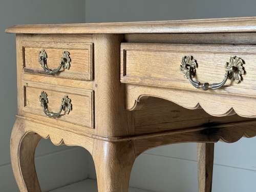 C1880 A Smart French Double Sided Oak Desk in Louis XVI Style.