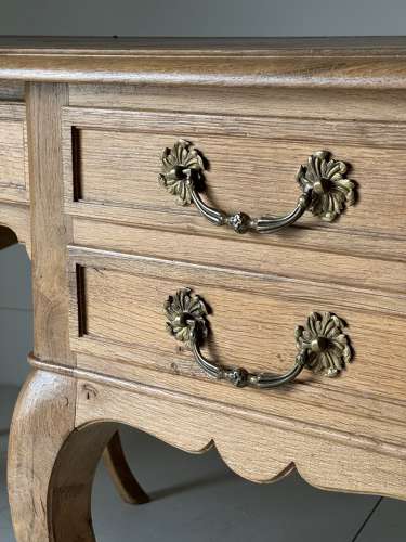 C1880 A Smart French Double Sided Oak Desk in Louis XVI Style.