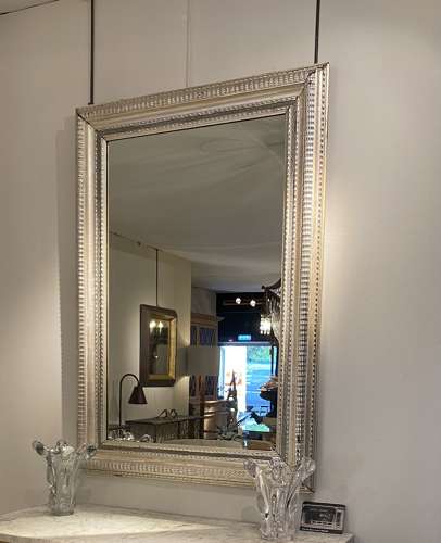 C1860 A Rare Silver Leaf Ripple Mirror