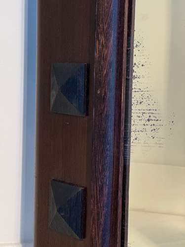 C1970 A Pair of Large Italian Wenge Wood Studded Mirrors