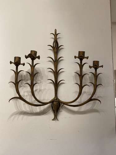 C1960 A Pair of Spanish Gilt Iron Wall Sconces
