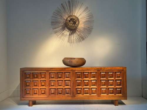C1960 A Brutalist Sunburst Wall Sculpture by William Friedle