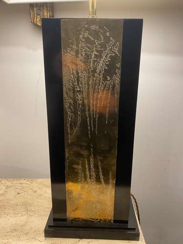 C1960 A Pair of French Black & Brass Table Lamps