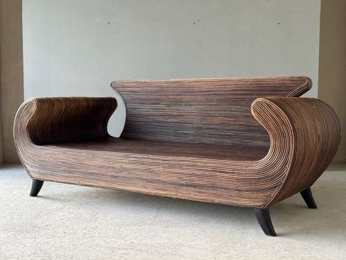 C1970 A Stylish Italian Rattan Sofa & Armchairs by Vivai del Sud