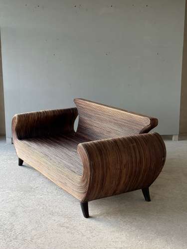 C1970 A Stylish Italian Rattan Sofa & Armchairs by Vivai del Sud