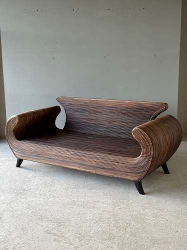 C1970 A Stylish Italian Rattan Sofa & Armchairs by Vivai del Sud