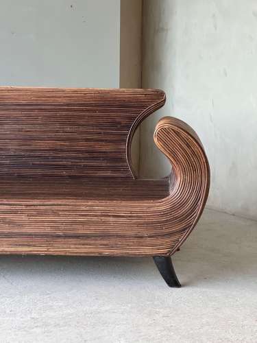 C1970 A Stylish Italian Rattan Sofa & Armchairs by Vivai del Sud