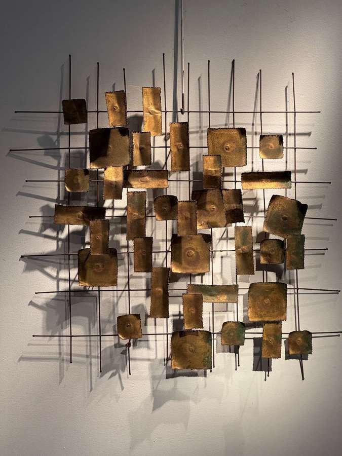 C1960 A French Brass Mid Century Wall Sculpture by William Degroot