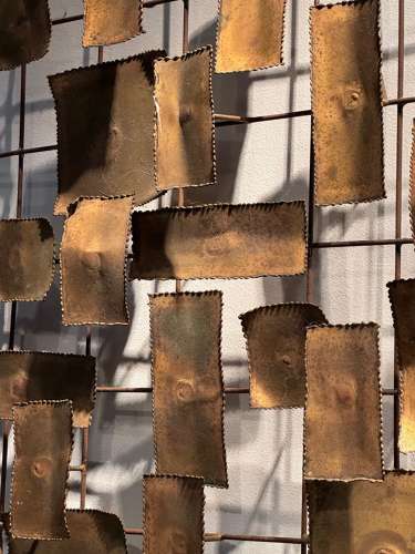 C1960 A French Brass Mid Century Wall Sculpture by William Degroot
