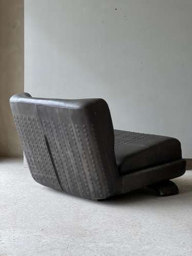 C1970s A Great Pair of Spanish Textured Leather Easy Armchairs