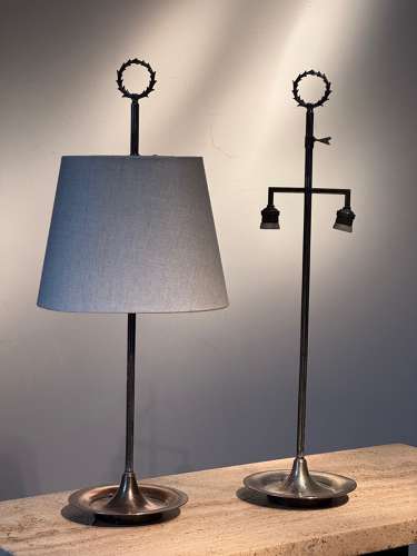 C1960 A Pair of Spanish Silver Plated Table Lamps By Valenti