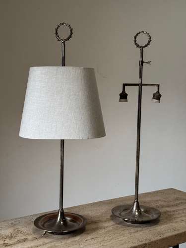 C1960 A Pair of Spanish Silver Plated Table Lamps By Valenti