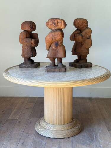C1985 A Set of 3 Modernist Cedar Wood Sculptures Attrib Gordon Young