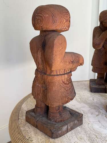 C1985 A Set of 3 Modernist Cedar Wood Sculptures Attrib Gordon Young