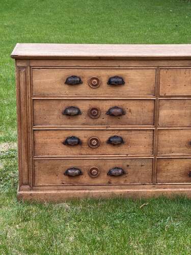 C1850 A Wonderful French Oak Bank of 16 Drawers.