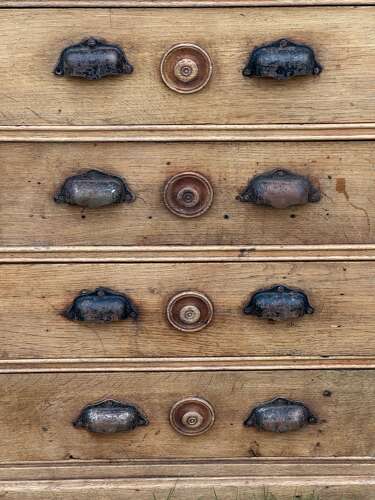 C1850 A Wonderful French Oak Bank of 16 Drawers.