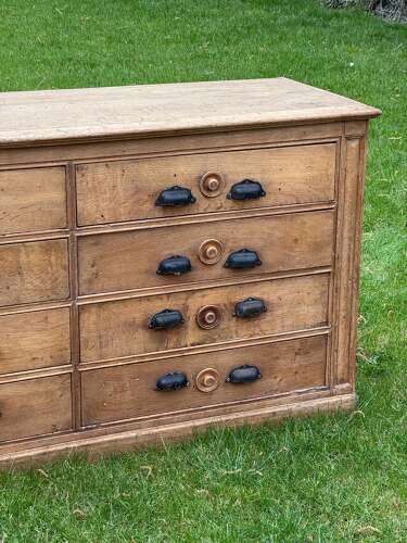 C1850 A Wonderful French Oak Bank of 16 Drawers.