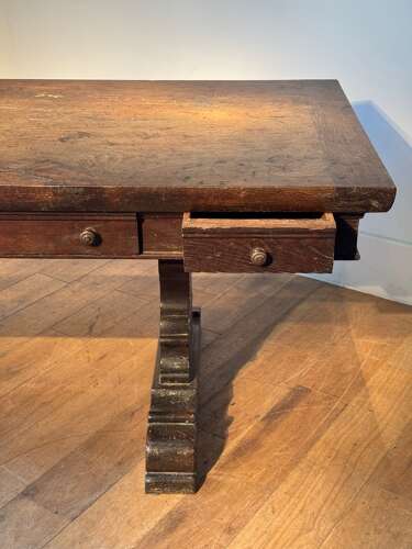 C1790 A Wonderful French Oak Table D'office Desk, Console, Sofa Table