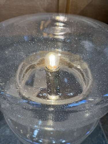 C1950 A Pair of Huge Swedish Bronze & Glass Wall Sconces