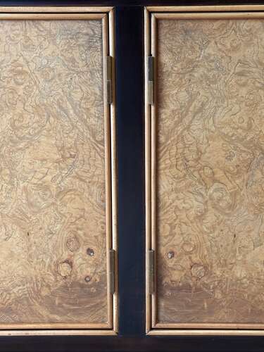 C1970 A Stylish French Burr Elm & Ebonised Enfilade or Sideboard.