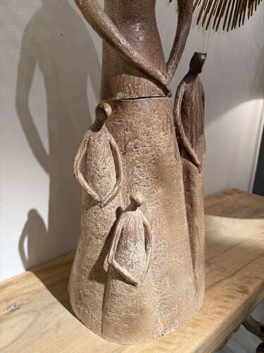 1975 A Spanish Clay Figural Sculpture signes JEN & dated