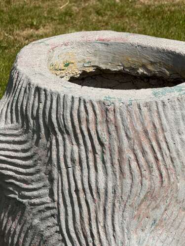 C1960 A Pair of Faux Bois Reconstituted Stone Tree Trunk Urns