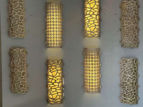 C1970 A Pair of Italian Composite & Fibreglass Wall Lights