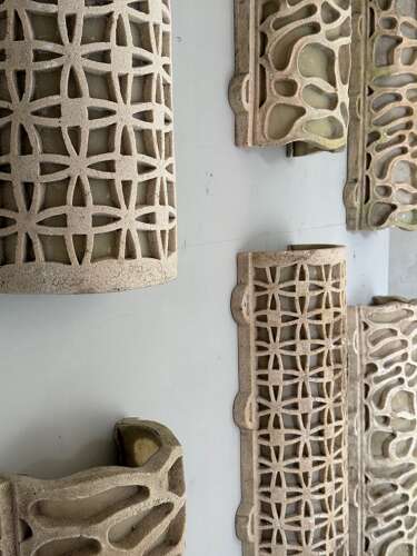 C1970 A Pair of Italian Composite & Fibreglass Wall Lights