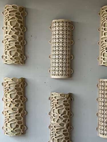 C1970 A Pair of Italian Composite & Fibreglass Wall Lights