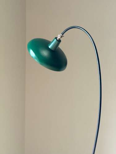 C1950s A Stylish French Green & Black Iron Floor Lamp